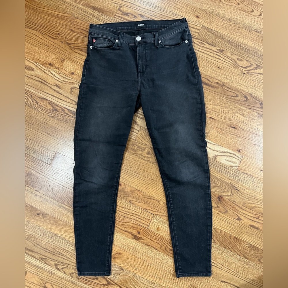 Hudson jeans, Krista super skinny, mid-rise, black/dark gray, size 31